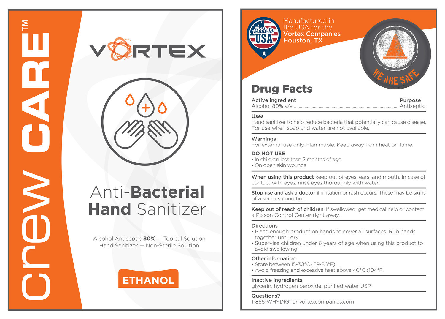 Vortex Companies Launches Crew Care™ Anti-Bacterial Hand Sanitizer